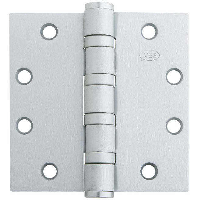 Ives Commercial 5BB1HW5412630NRP 5" x 4.5" Five Knuckle Ball Bearing Heavy Weight Hinge Satin Stainless Steel Finish