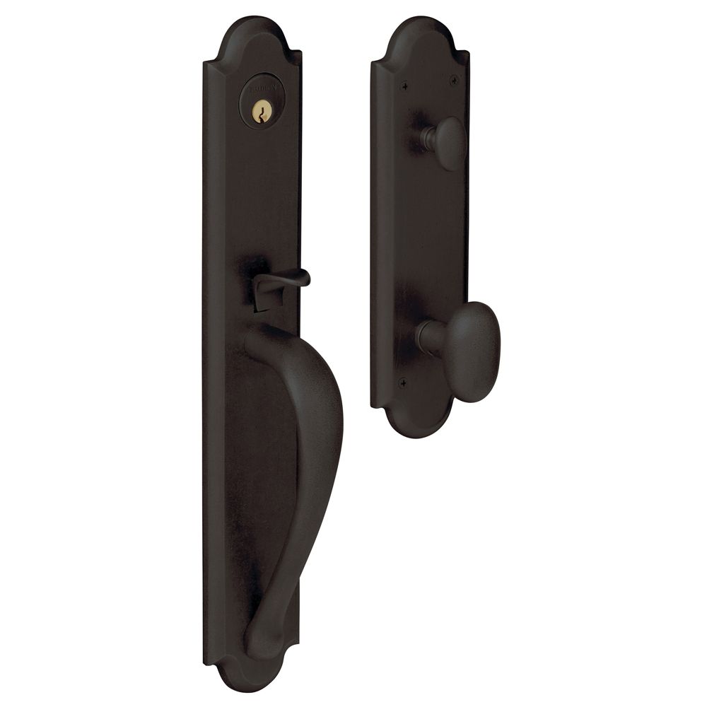 Baldwin 6402102FD Knob Full Dummy Boulder Full Escutcheon Handleset Oil Rubbed Bronze Finish