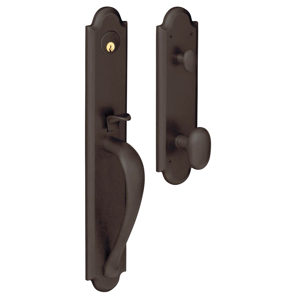 Baldwin 6402112ENTR Knob Entry Boulder Full Escutcheon Emergency Egress Handleset Venetian Bronze Finish