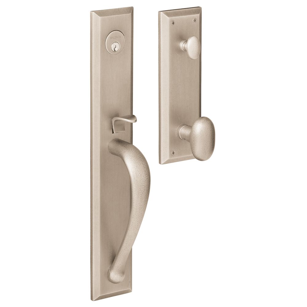 Baldwin 6403056ENTR Knob Entry Cody Full Escutcheon Emergency Egress Handleset Lifetime Satin Nickel Finish