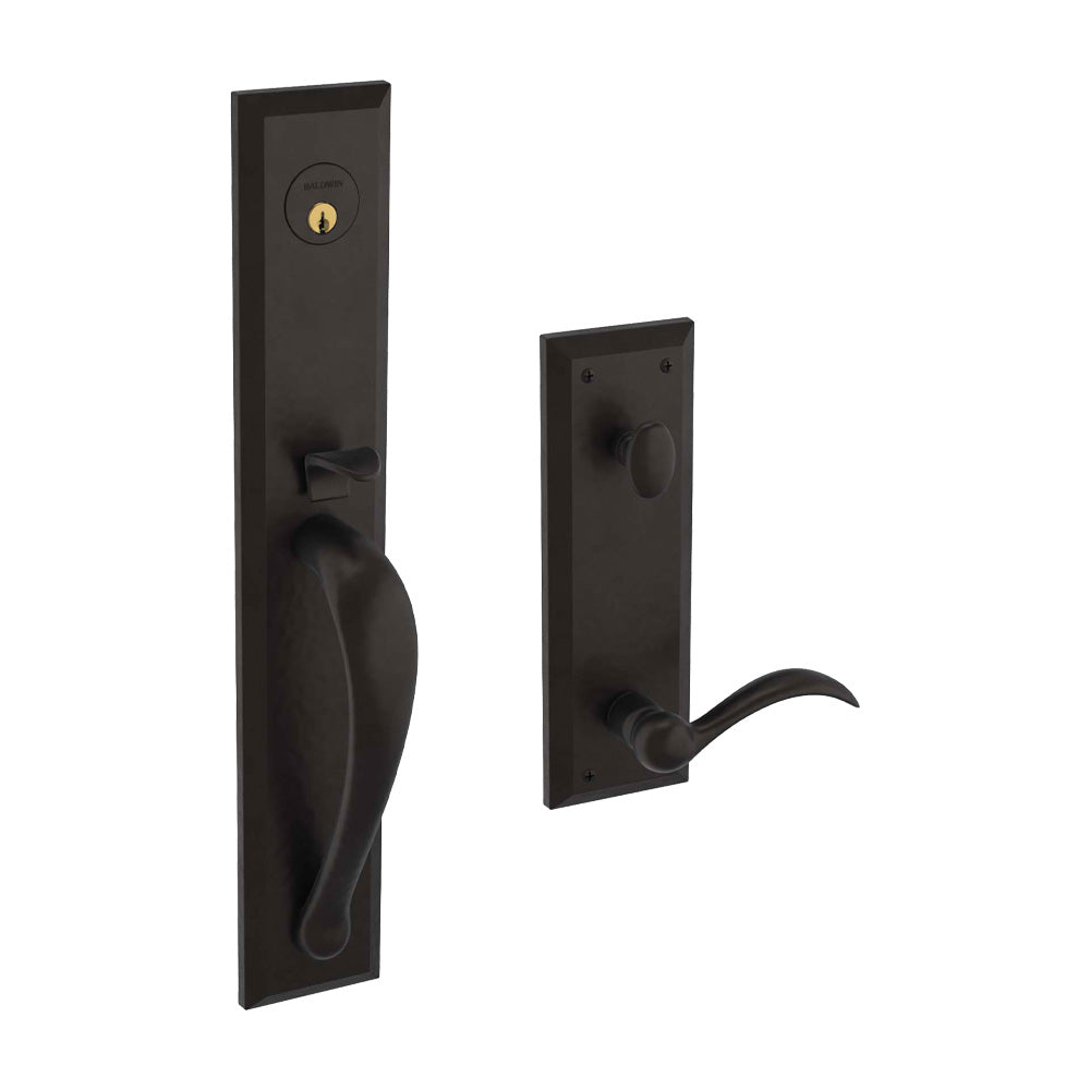 Baldwin 6403102RENT Right Hand Lever Entry Cody Full Escutcheon Emergency Egress Handleset Oil Rubbed Bronze Finish