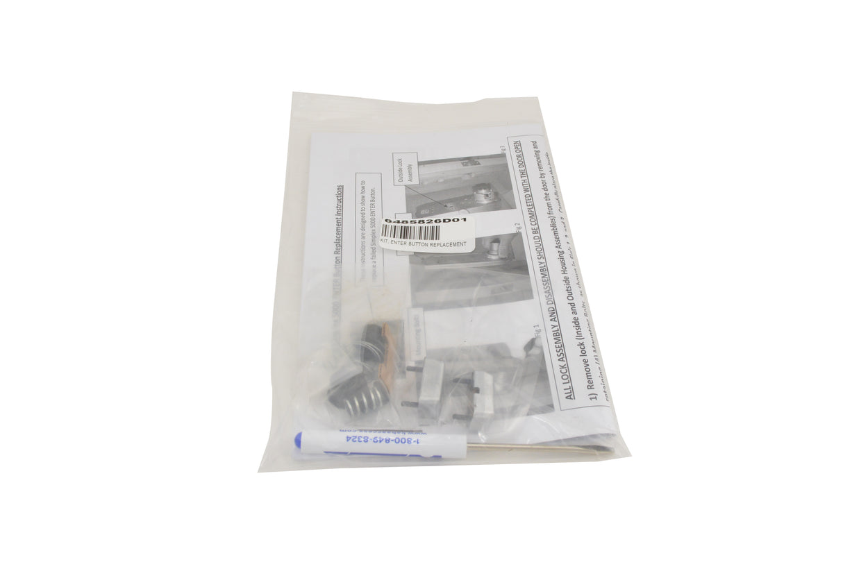 Kaba Simplex 6485826D01 Enter Button Service Kit for 5000 Series Satin Chrome Finish