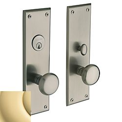 Baldwin 6552031ENTR Baltimore Single Cylinder Entry Mortise Trim Unlacquered Brass Finish