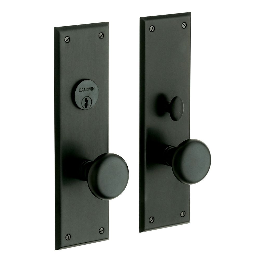 Baldwin 6552190ENTR Baltimore Single Cylinder Entry Mortise Trim Satin Black Finish