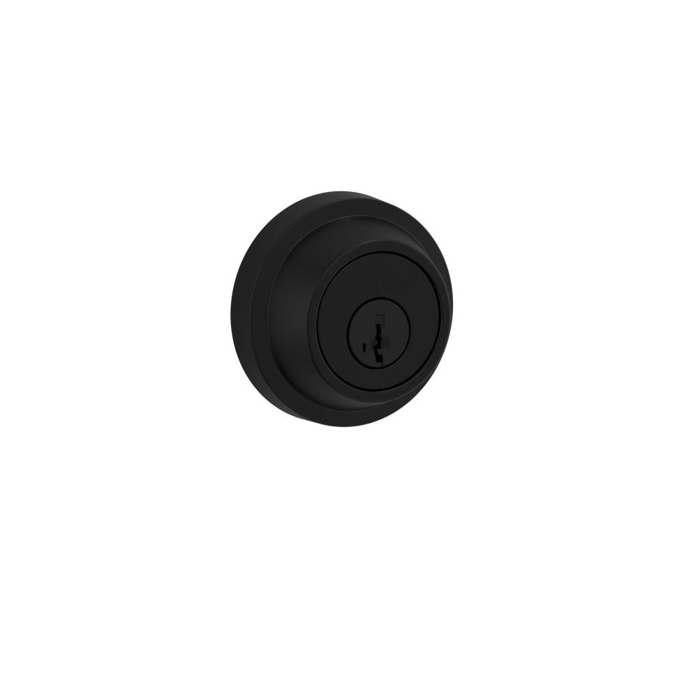 Kwikset 660RDT-514S.DS Single Cylinder Round Deadbolt SmartKey with RCAL Latch and Dual RCS and 5303 Full Lip Strike K3 Matte Black Finish