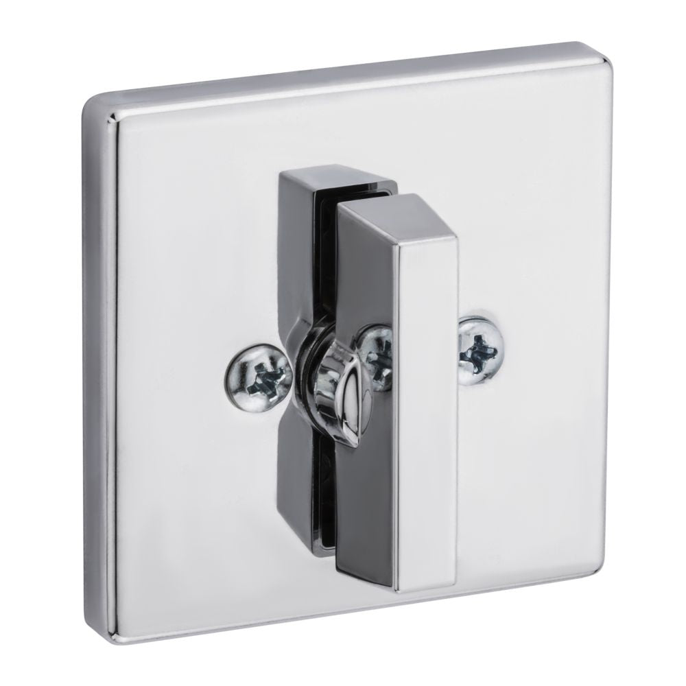 Kwikset 663SQT-26.UL.DS UL Rated One Sided Turn Square Deadbolt with 2-3/8" Round Corner Latch and Dual RCS and 5303 Full Lip Strike Polished Chrome Finish