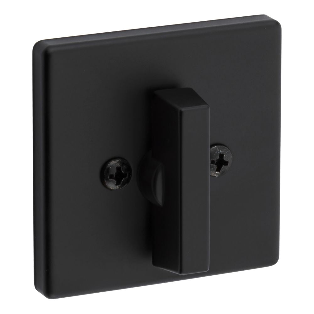Kwikset 663SQT-514.UL.DS UL Rated One Sided Turn Square Deadbolt with 2-3/8" Round Corner Latch and Dual RCS and 5303 Full Lip Strike Matte Black Finish
