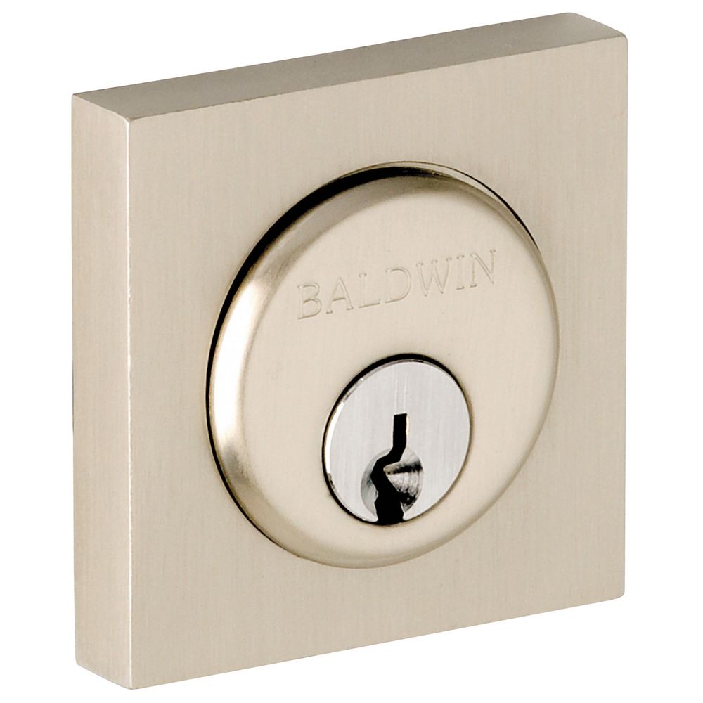 Baldwin 6743056 2" Contemporary Square Cylinder Collar Lifetime Satin Nickel Finish