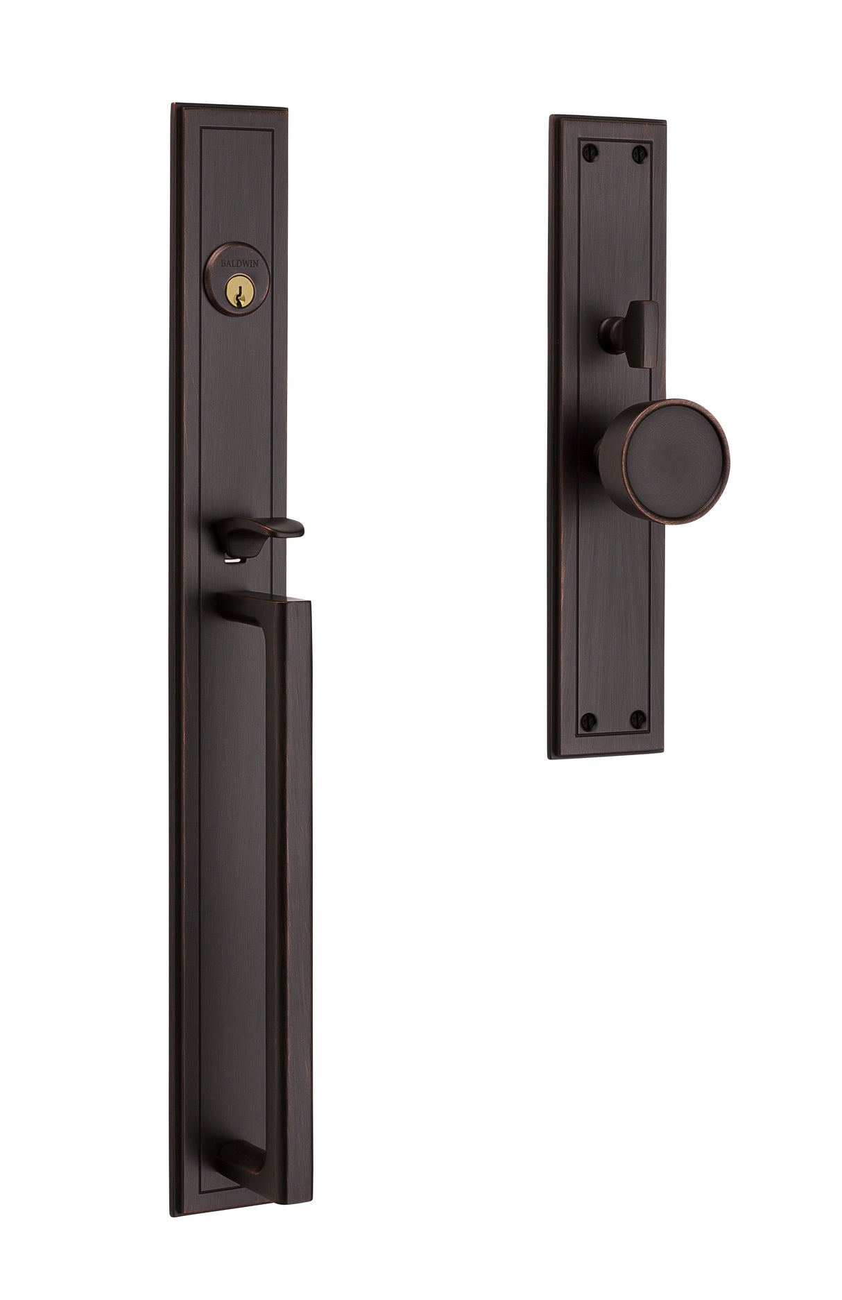 Baldwin 6946112ENTR Hollywood Hills Handleset Single Cylinder Entry Mortise Lock Trim Venetian Bronze Finish - Baldwin Quickship Item *