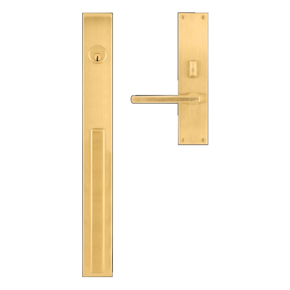 Baldwin 6977044LENT Minneapolis 20" Left Hand Single Cylinder Entry Mortise Lock Trim with 5162 Lever Lifetime Satin Brass Finish - Baldwin Quickship Item *