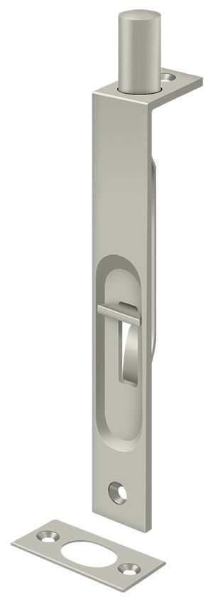 Deltana 6FBS15 6" Flush Bolt; Heavy Duty; Square; Satin Nickel Finish