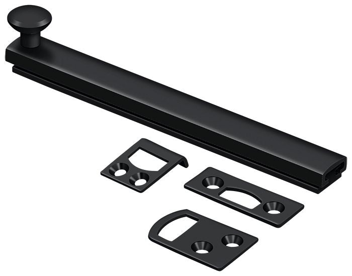 Deltana 6SBCS19 6" Surface Bolt; Concealed Screw; Heavy Duty; Black Finish