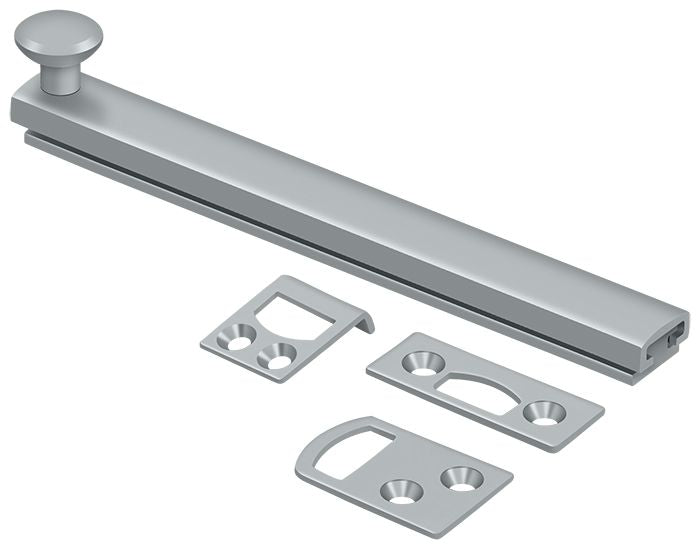 Deltana 6SBCS26D 6" Surface Bolt; Concealed Screw; Heavy Duty; Satin Chrome Finish