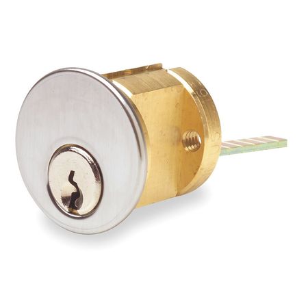 Ilco 7075KS1026D Keyed Different 5 Pin Rim Cylinder with Screw Cap with Kwikset Keyway Satin Chrome Finish