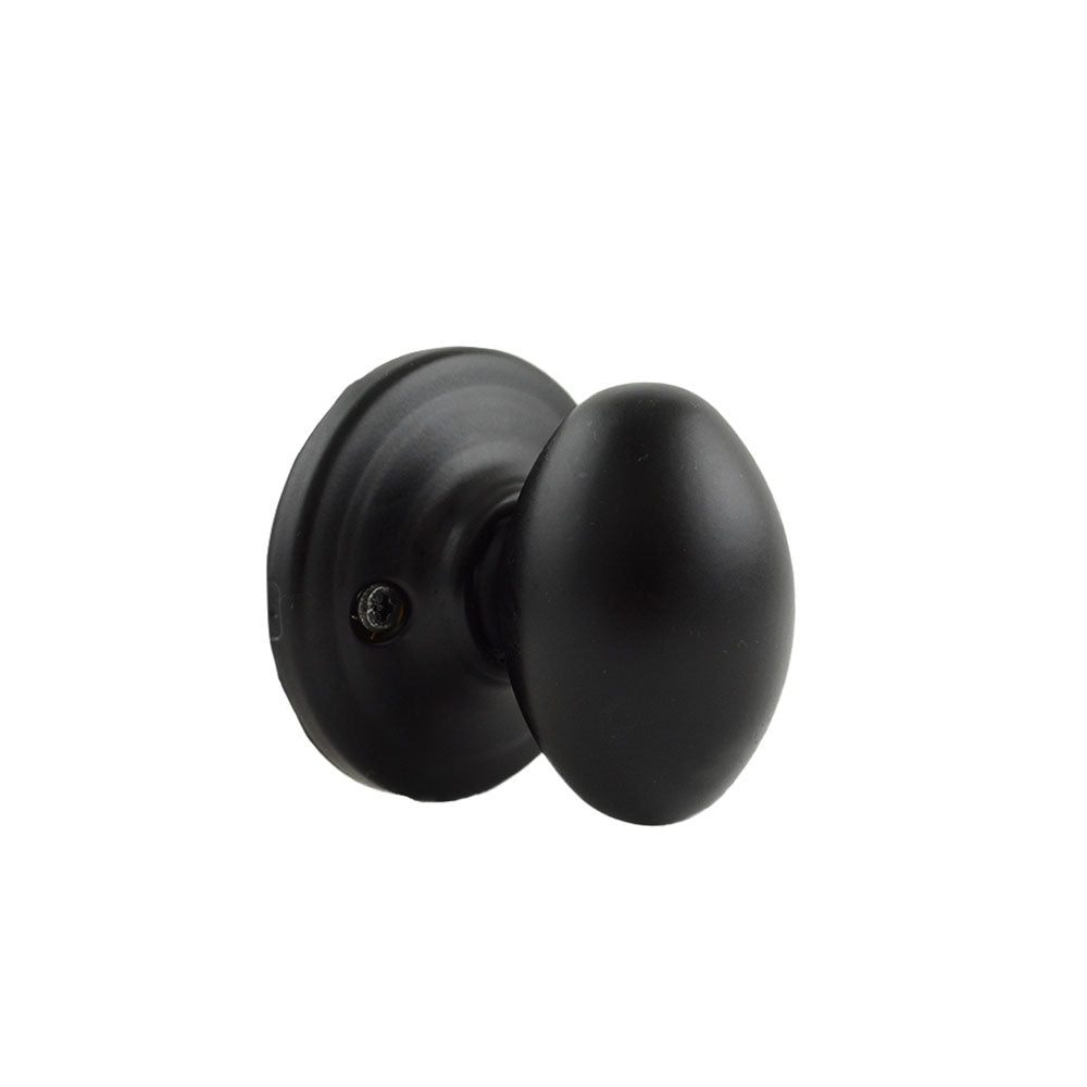 Kwikset 720L-514 Laurel Knob Passage Door Lock with 6AL Latch and RCS Strike Matte Black Finish