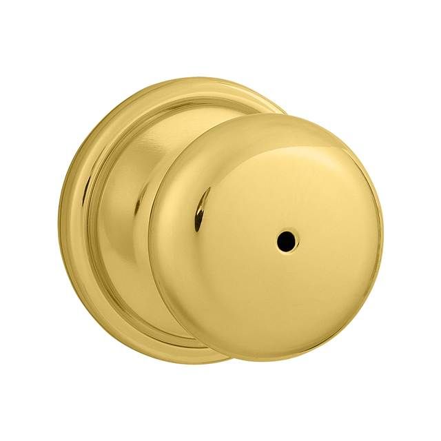 Kwikset 730H-3 Hancock Knob Privacy Door Lock with 6AL Latch and RCS Strike Bright Brass Finish