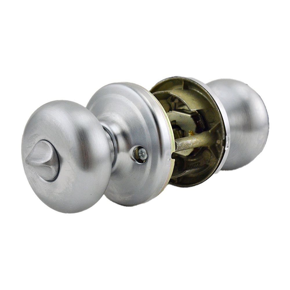 Kwikset 740H-26D Hancock Knob Entry Door Lock with 6AL Latch and RCS Strike Satin Chrome Finish