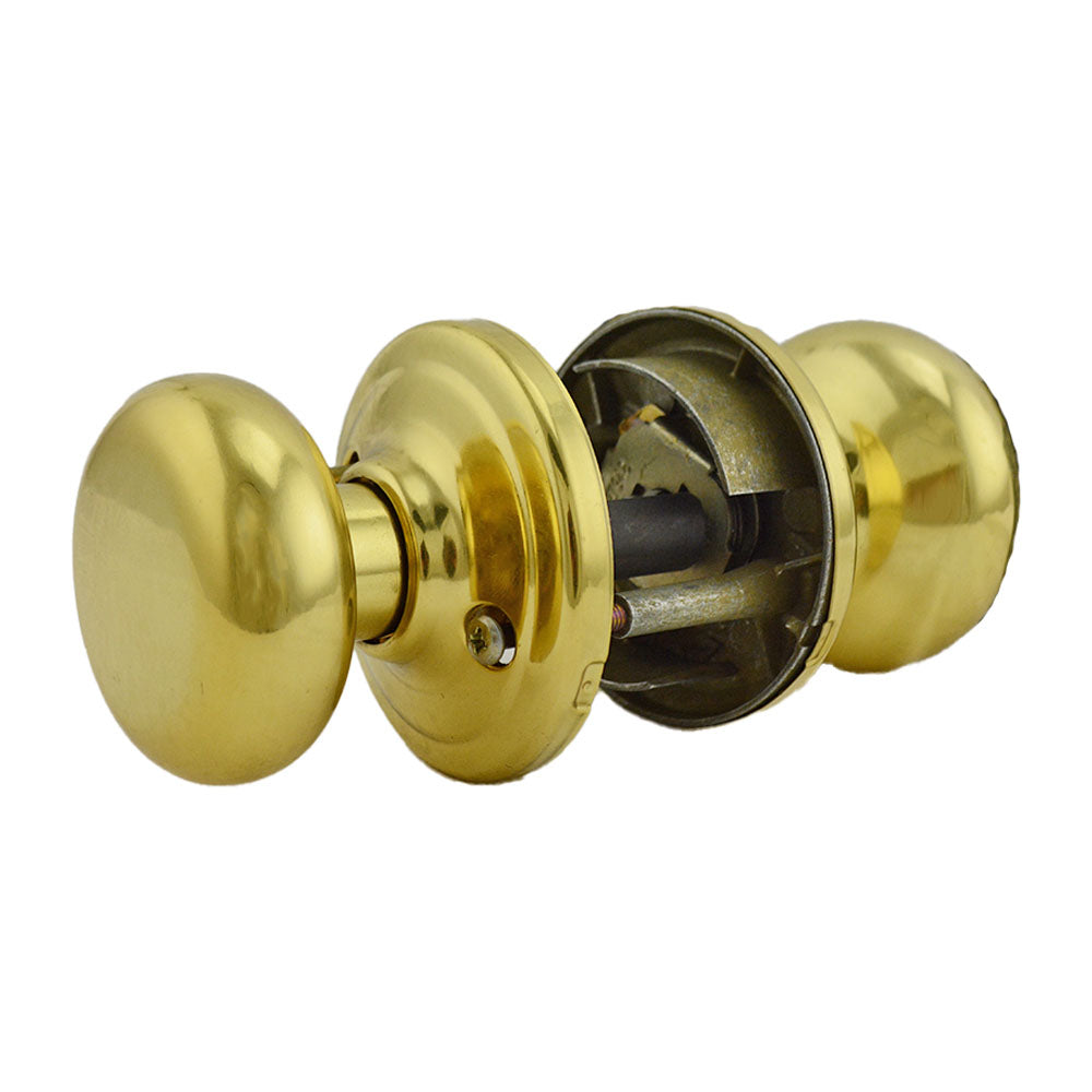 Kwikset 750H-3 Hancock Knob Storeroom Vestibule Door Lock with 6AL Latch and RCS Strike Bright Brass Finish