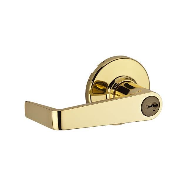 Kwikset 756KNL-3S Kingston Lever Light Commercial Keyed Entry Door Lock SmartKey with RCAL Latch and RCS Strike Bright Brass Finish