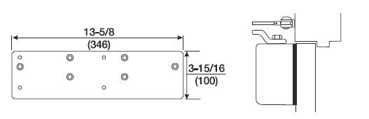 Norton 7786689 Narrow Frame Drop Plate for 7500 Series Aluminum Finish