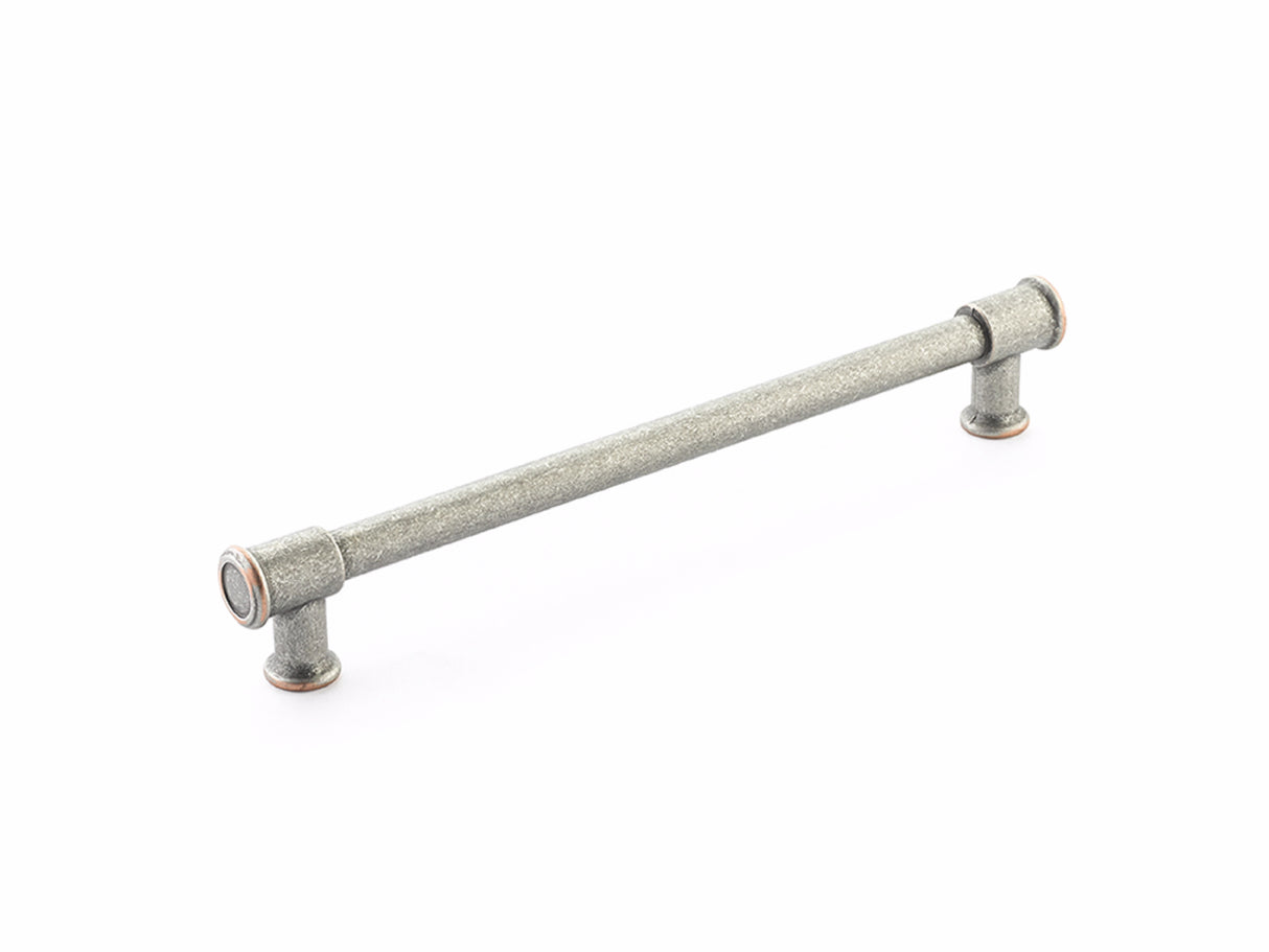 Schaub 79-8-DP-C Steamworks 8" Cabinet Pull Distressed Pewter and Copper Finish