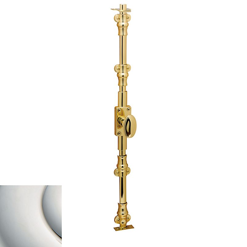 Baldwin 8106055R7LK Right Hand 7' Ornamental Cremone Bolt Less Knob Lifetime Bright Nickel Finish