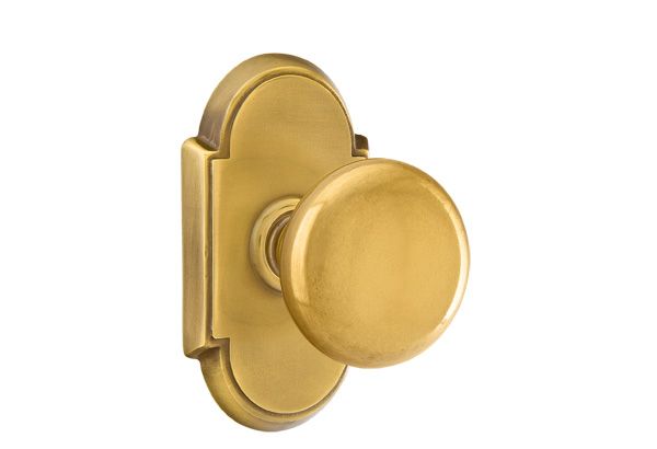Emtek 8108PUS7 Providence Knob 2-3/8" Backset Passage with # 8 Rose for 1-1/4" to 2" Door French Antique Brass Finish