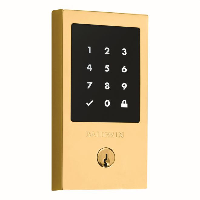Baldwin 8225031 Stand Alone Minneapolis Touchscreen Deadbolt with Schlage C Keyway Unlacquered Brass Finish