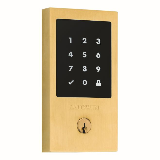 Baldwin 8225044 Stand Alone Minneapolis Touchscreen Deadbolt with Schlage C Keyway Lifetime Satin Brass Finish