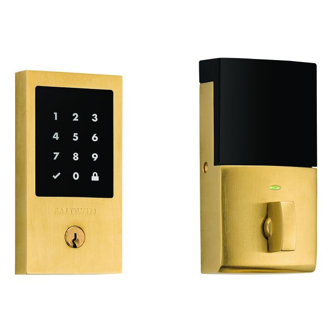 Baldwin 8225044ZW Z-Wave Minneapolis Touchscreen Deadbolt with Schlage C Keyway Lifetime Satin Brass Finish