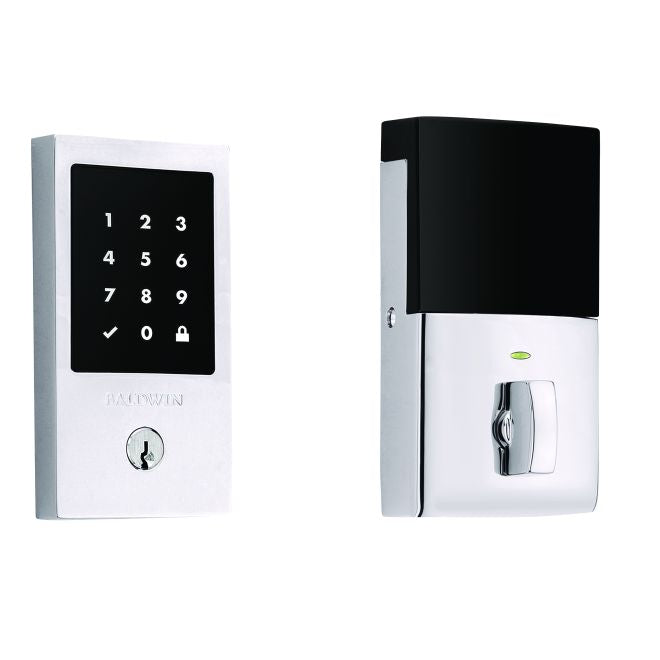 Baldwin 8225260ZW Z-Wave Minneapolis Touchscreen Deadbolt with Schlage C Keyway Bright Chrome Finish