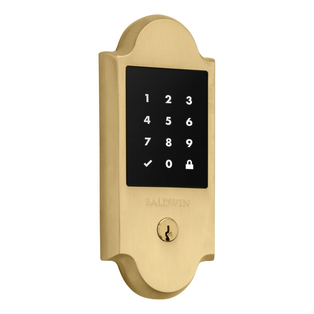 Baldwin 8235033ZW Z-Wave Boulder Touchscreen Deadbolt with Schlage C Keyway Vintage Brass Finish