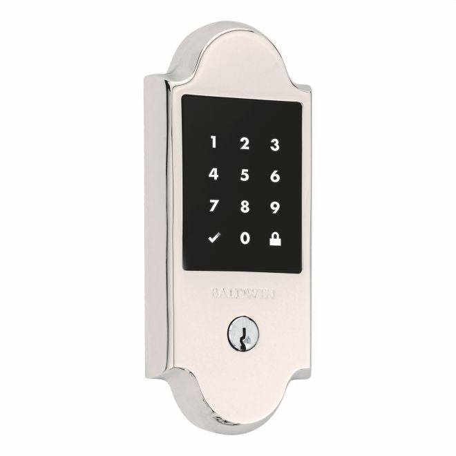 Baldwin 8235055ZW Z-Wave Boulder Touchscreen Deadbolt with Schlage C Keyway Lifetime Bright Nickel Finish