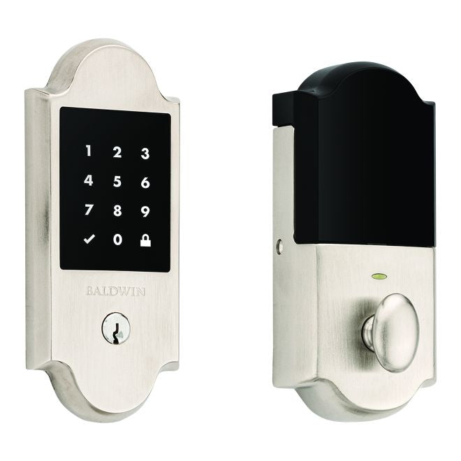 Baldwin 8235056ZW Z-Wave Boulder Touchscreen Deadbolt with Schlage C Keyway Lifetime Satin Nickel Finish