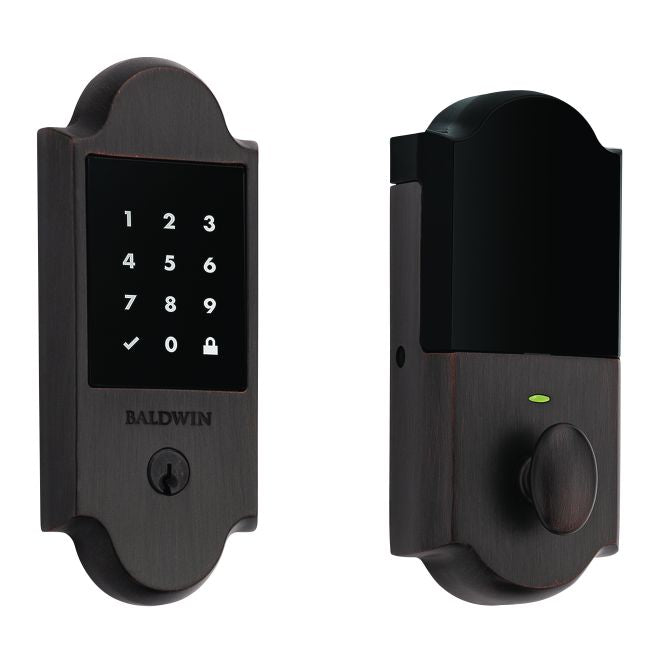 Baldwin 8235112ZW Z-Wave Boulder Touchscreen Deadbolt with Schlage C Keyway Venetian Bronze Finish