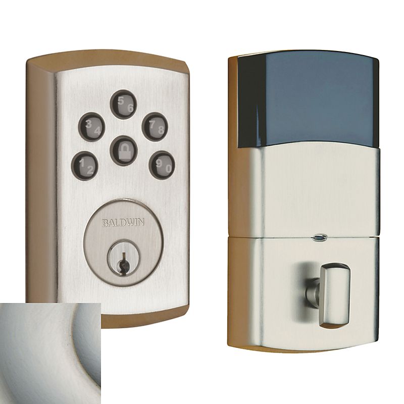 Baldwin 8285056AC3 Soho Keyless Entry Deadbolt with Zwave - Batteries Not Included Lifetime Satin Nickel Finish