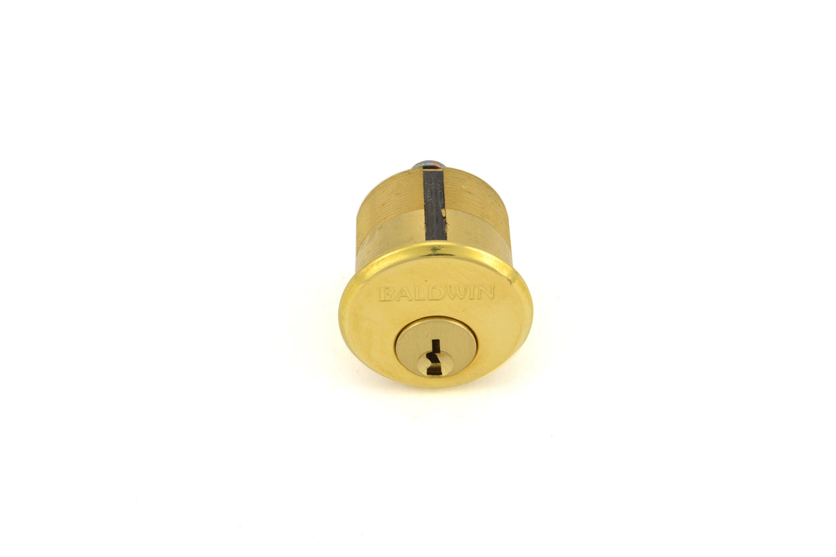 Baldwin 8322031 1-1/8" Mortise Cylinder Unlacquered Brass Finish