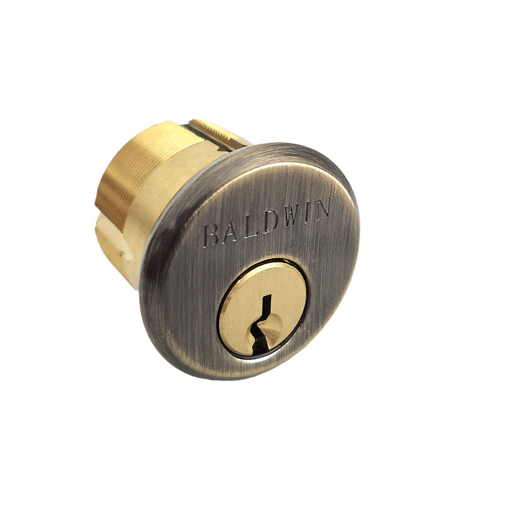 Baldwin 8322050 1-1/8" Mortise Cylinder Antique Brass Finish