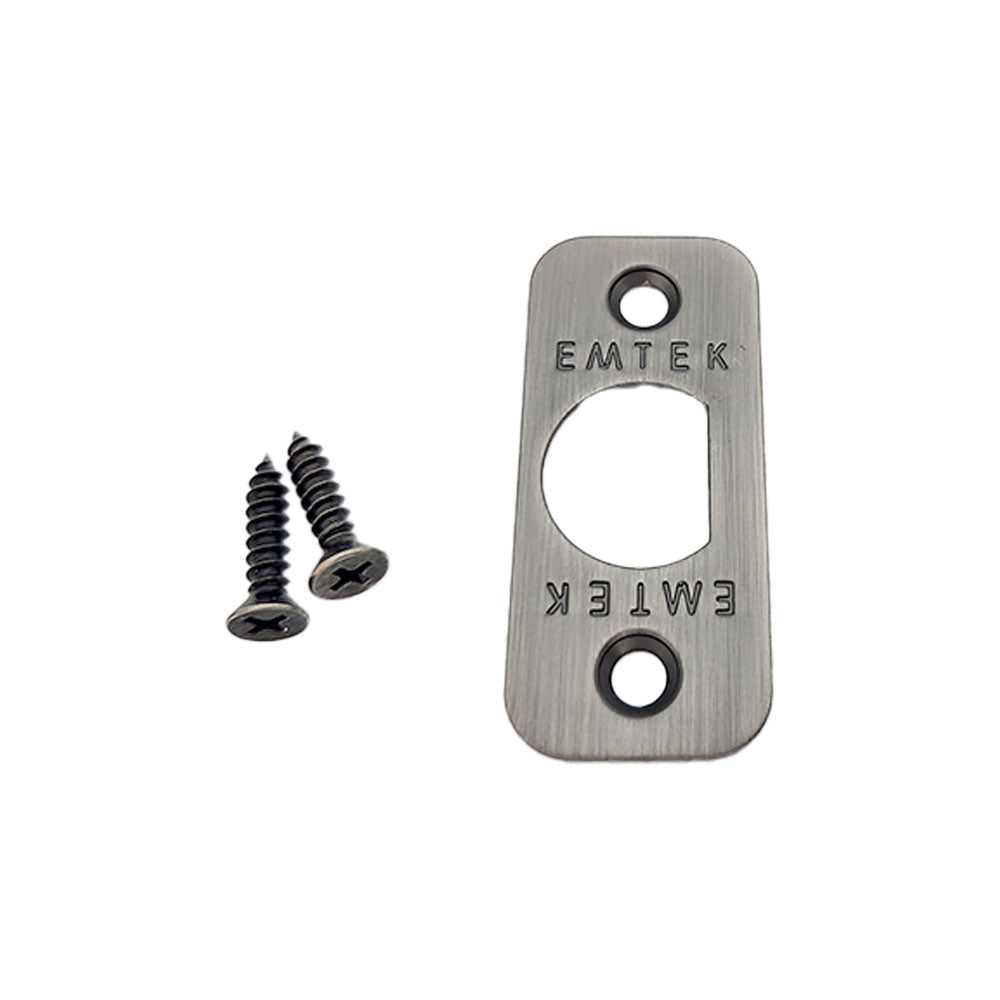 Emtek 83231US15A Radius Corner Faceplate and Screws for Passage or Privacy Latch Pewter Finish
