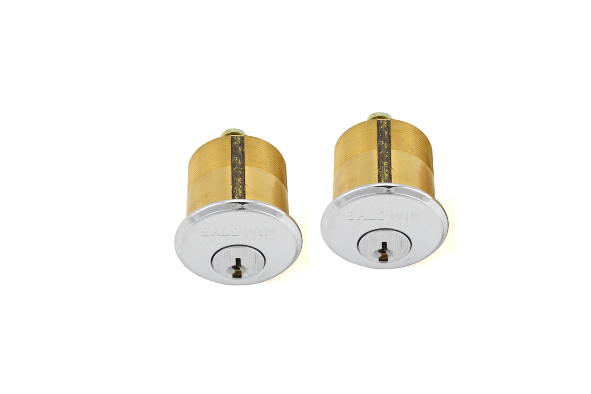 Baldwin 8325031 1-1/2" Mortise Cylinder Unlacquered Brass Finish