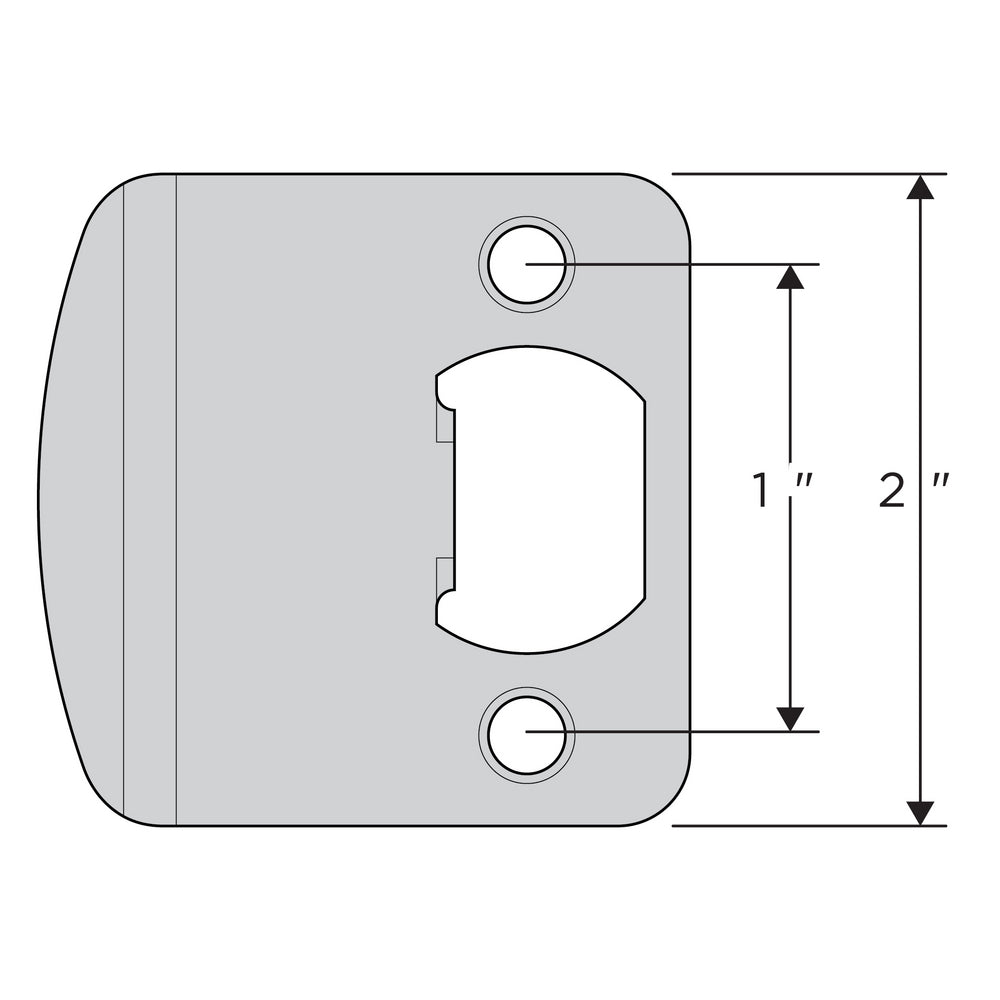 Kwikset 83536-001 Round Corner 2-1/4" Extended Full Lip Strike Bright Brass Finish