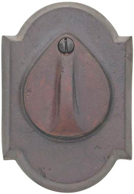 Emtek 8457MB # 1 Plate and Flap Single Cylinder Deadbolt for 1-3/4" Door Medium Bronze Finish