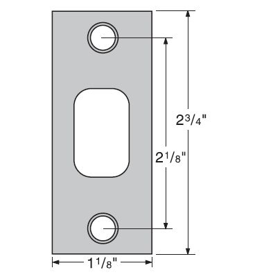 Kwikset 85278-001 1-1/8" x 2-3/4" Square Corner Deadbolt Strike Bright Brass Finish