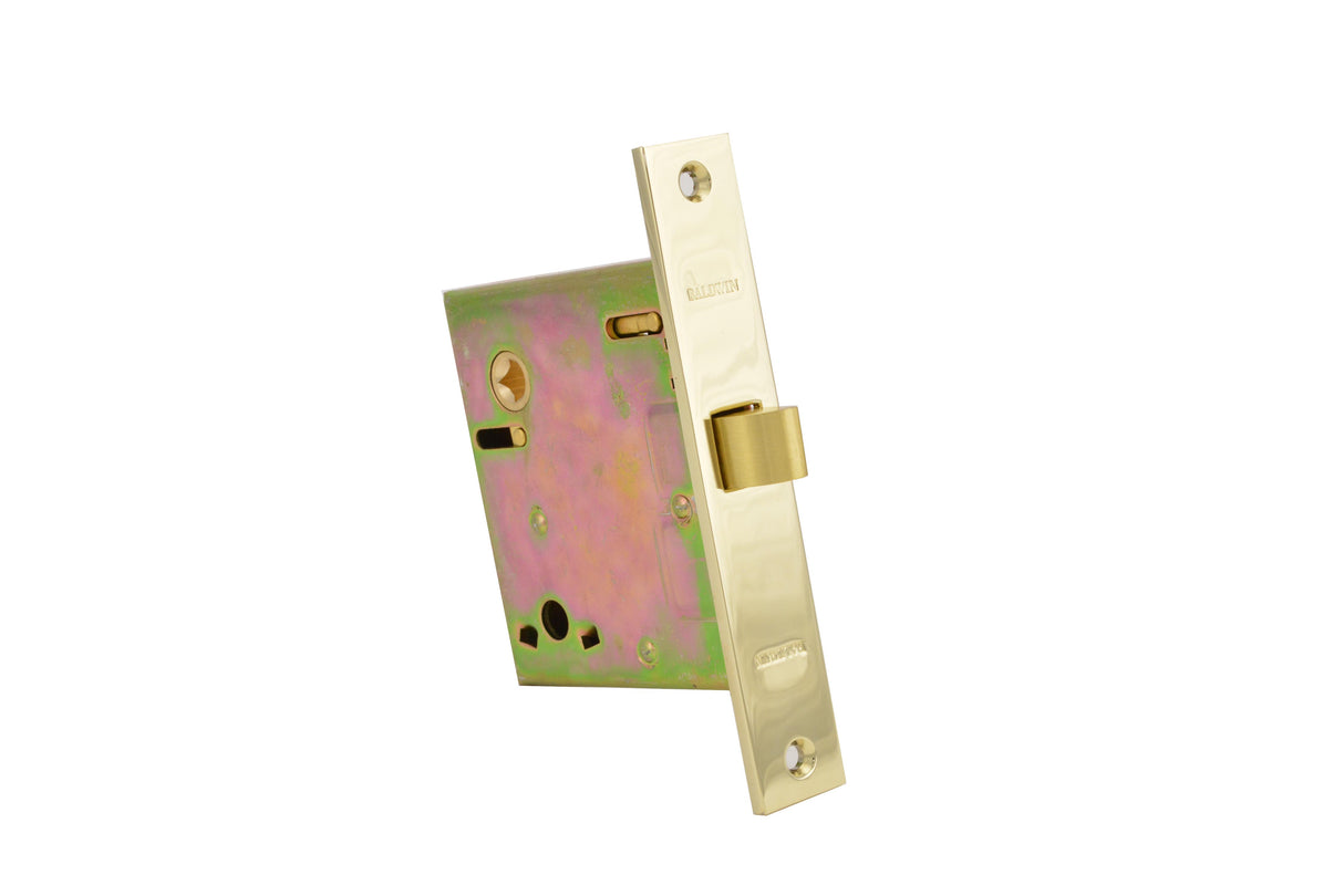 Baldwin 8530003L Left Hand Interior Passage Knob x Knob 2-1/2" Backset Mortise Lock Body Lifetime Brass Finish