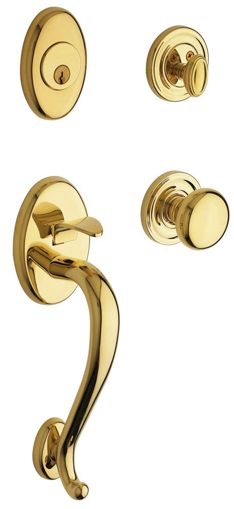 Baldwin 85315003ENTR Logan Sectional Tubular Single Cylinder Handleset Lifetime Brass Finish
