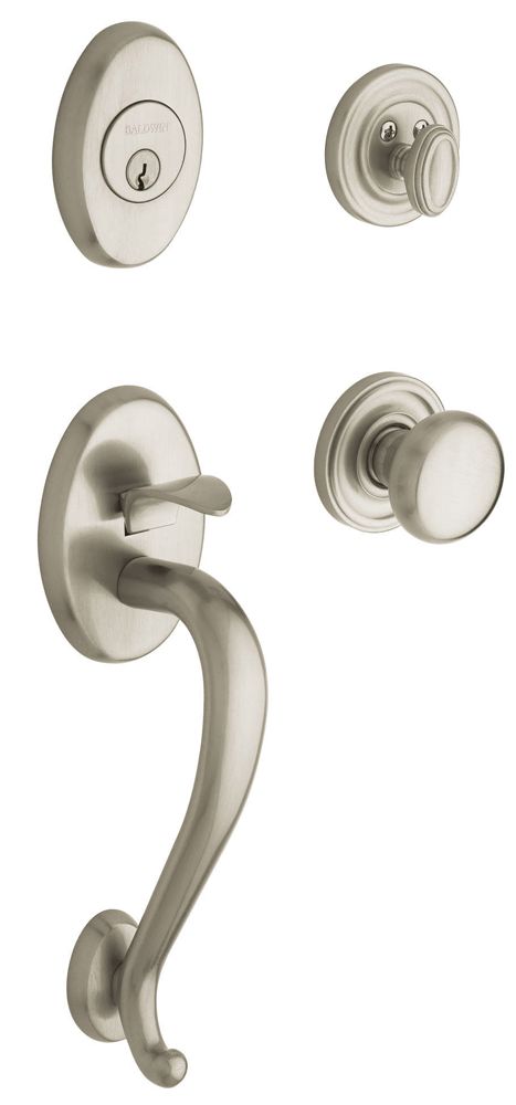 Baldwin 85315056ENTR Logan Sectional Tubular Single Cylinder Handleset Lifetime Satin Nickel Finish