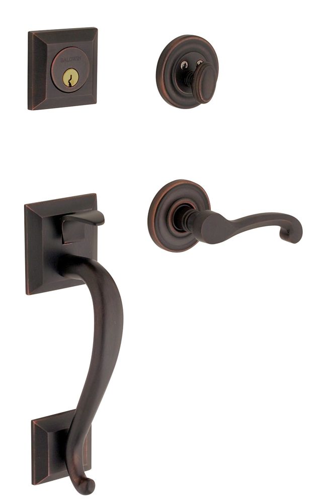 Baldwin 85320102LENT Madison Sectional Tubular Left Hand Single Cylinder Handleset Oil Rubbed Bronze Finish