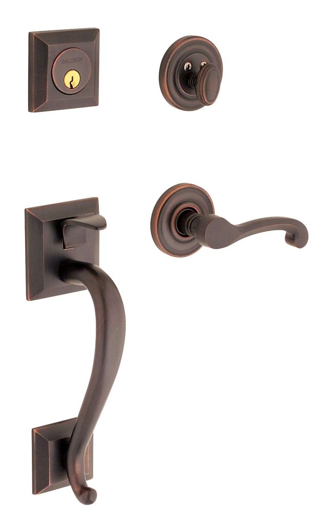Baldwin 85320112LENT Madison Sectional Tubular Left Hand Single Cylinder Handleset Venetian Bronze Finish
