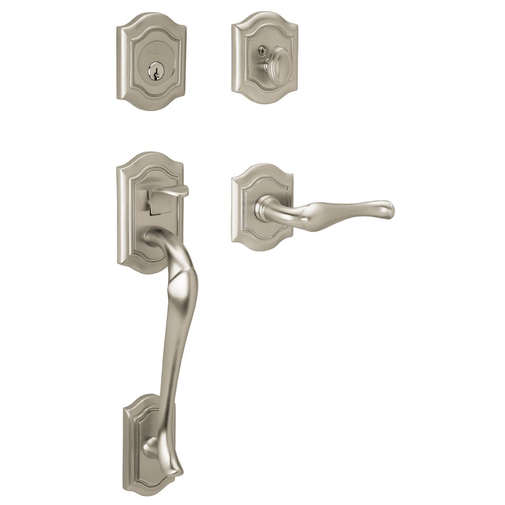 Baldwin 85327056RENT Bethpage Sectional Tubular Right Hand Single Cylinder Handleset Lifetime Satin Nickel Finish