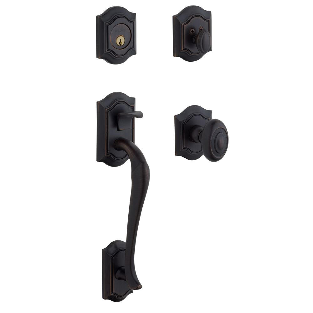 Baldwin 85327102ENTR Bethpage Sectional Tubular Single Cylinder Handleset Oil Rubbed Bronze Finish